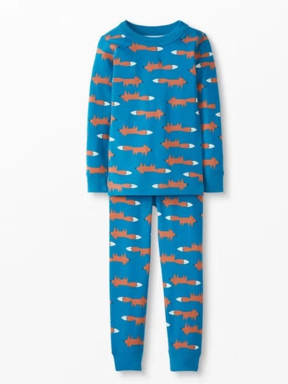 Hanna Andersson fox print long john pajama set size 5